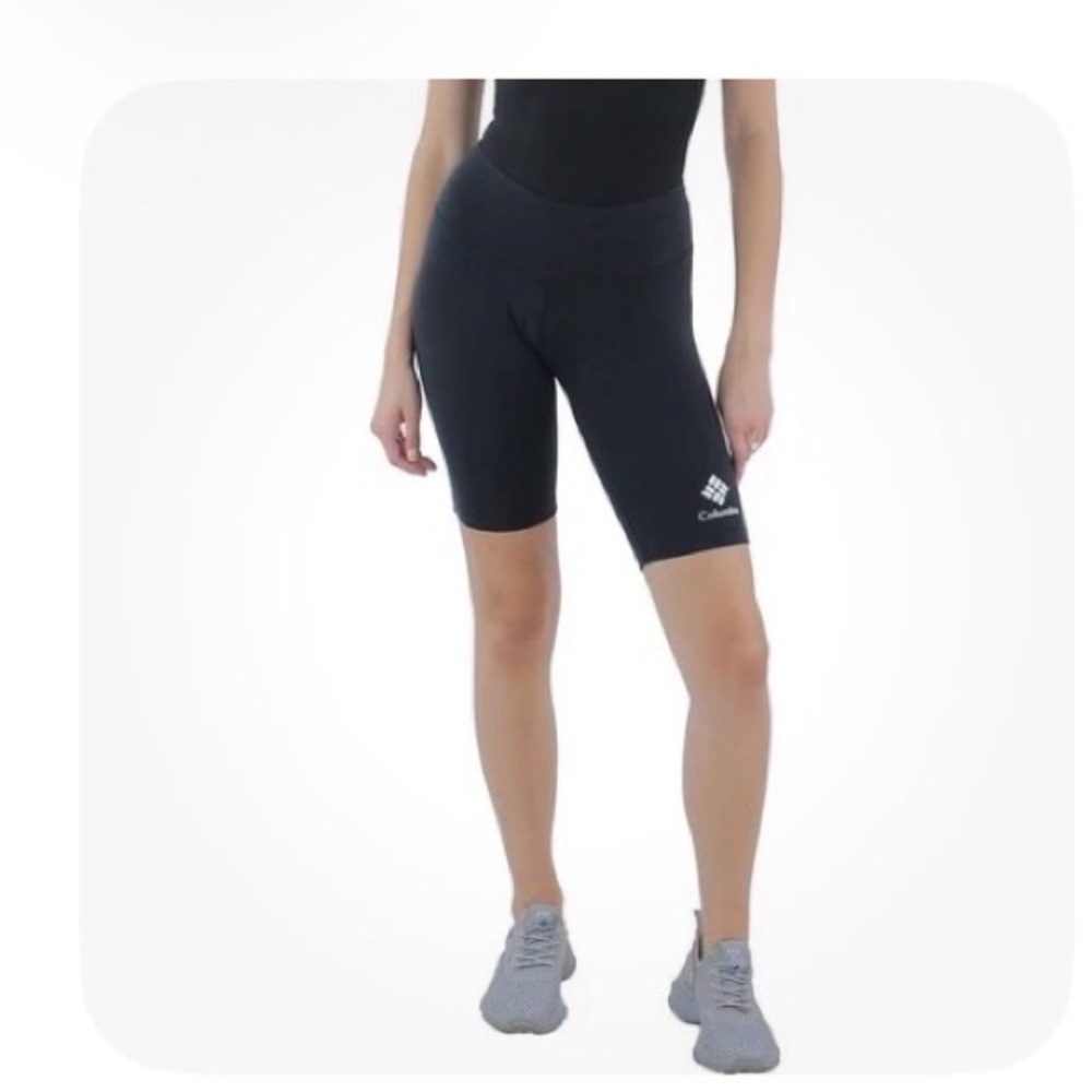 NWT Columbia Women's Fitness Biker Shorts Active Stretch Logo Black Size XSmall